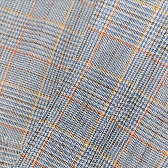 alan flusser BLUE plaid button down shirt paisley cuffs XL - Picture 7 of 10